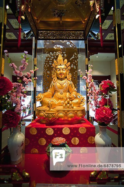 Gold Buddha at the Buddha Tooth Relic Museum in Chinatown  Singapore  Southeast Asia  Asia