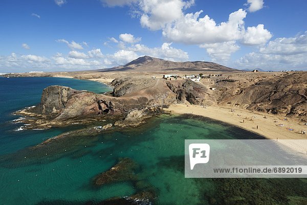 Playa del Papagayo  near Playa Blanca  Lanzarote  Canary Islands  Spain