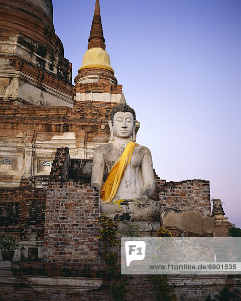 Ruine  Ayuthaya  Buddha  Matte  Thailand