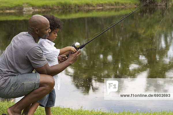 Vater und Sohn Fischerei