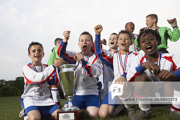 Medaille Gold Fußballmannschaft Pokal