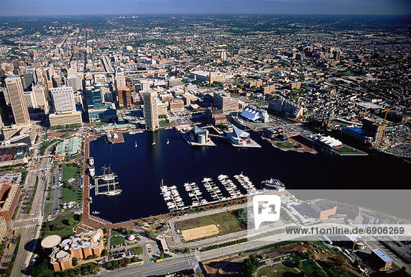 Fischereihafen  Fischerhafen  Vereinigte Staaten von Amerika  USA  Ansicht  Luftbild  Fernsehantenne  Baltimore  Maryland