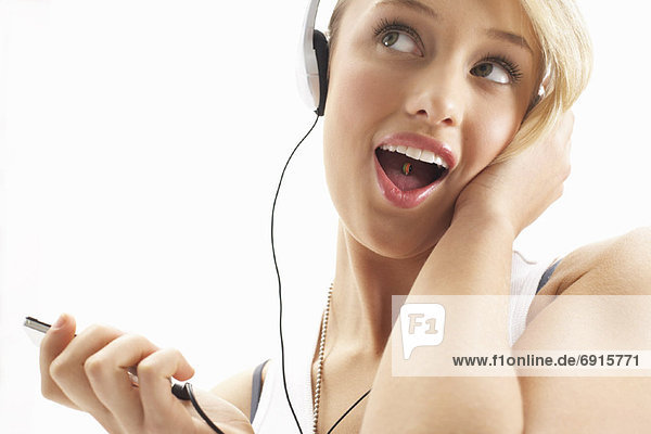 Girl Listening to Mp3 Player