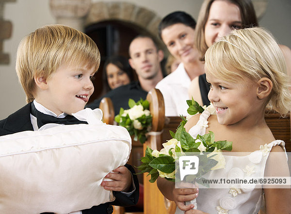 Ringbearer and Flowergirl at Wedding