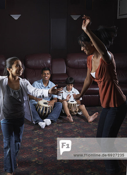 Family Dancing and Drumming