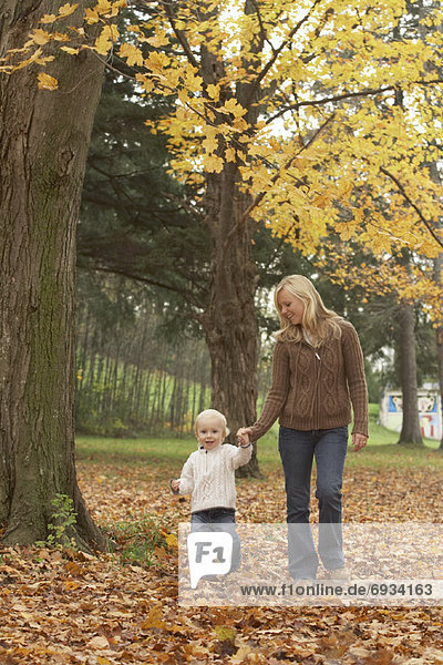 Mother and Son Outdoors