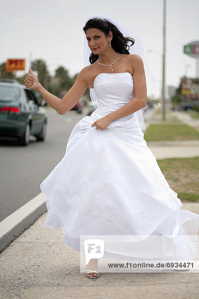 Bride Hitchhiking