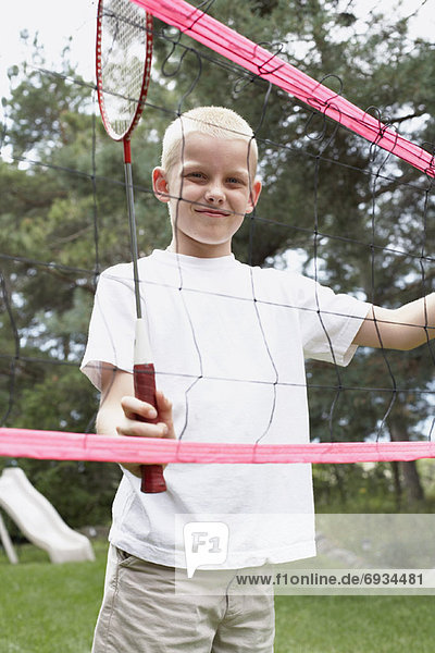 Junge - Person Netz Badminton Schläger