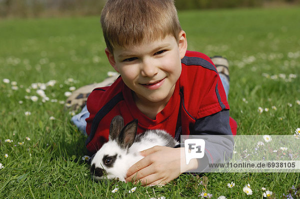 Portrait  Junge - Person  Kaninchen