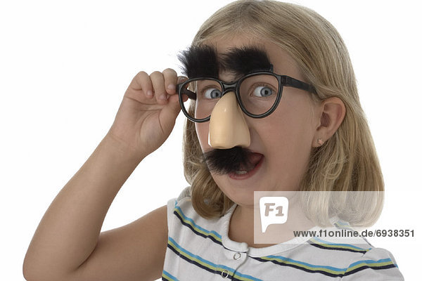 Girl Wearing Groucho Glasses