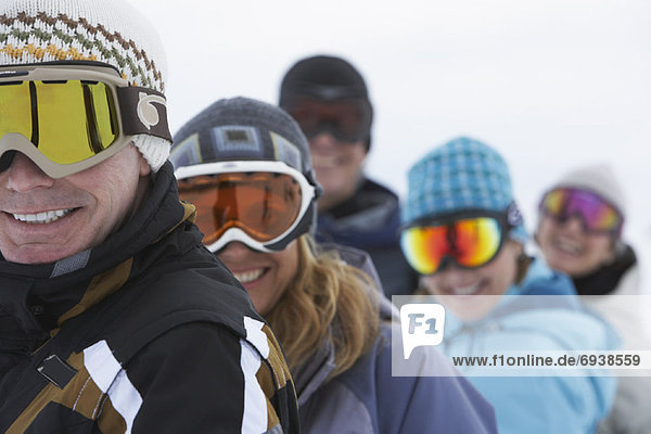 Portrait of People Wearing Ski Goggles