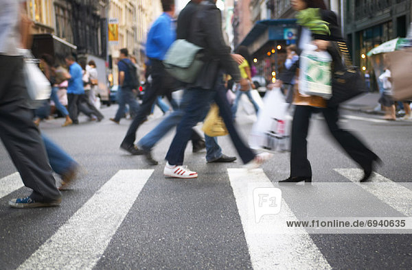 Pedestrians Crossing the Street  Soho  New York  USA