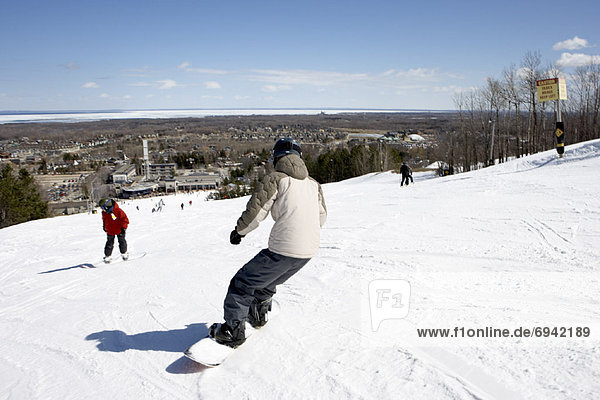 Boy Snowboarding  Blue Mountain  Collingwood  Ontario  Canada