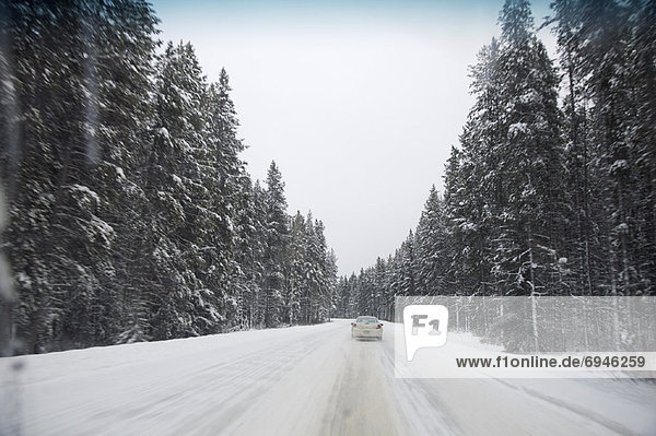 Highway 1A in Winter Alberta Canada