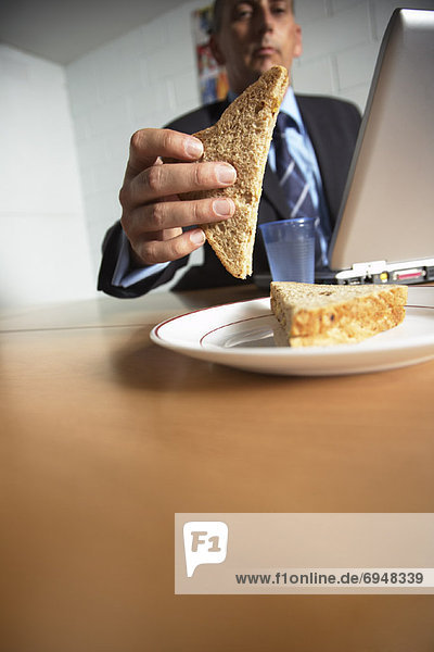 Businessman Eating Lunch