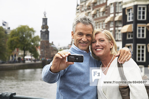 Couple Taking Photo of Themselves Amsterdam  Netherlands