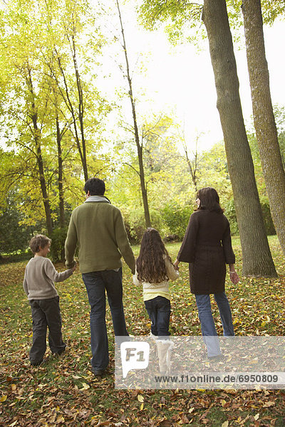Family Walking in Autumn