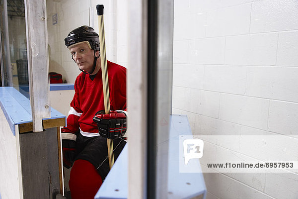 Hockey Player in Penalty Box