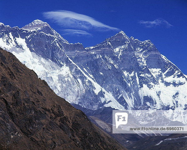 Berg  Gebirgszug  Mount Everest  Sagarmatha  Lhotse  Nepal