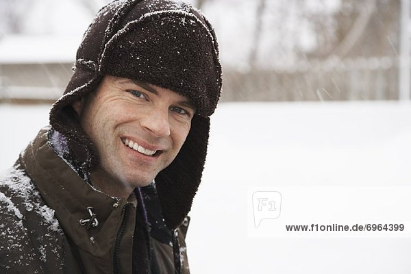 Portrait of Man in Snow