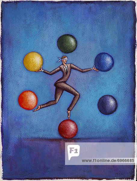Geschäftsmann  balancieren  Illustration  jonglieren