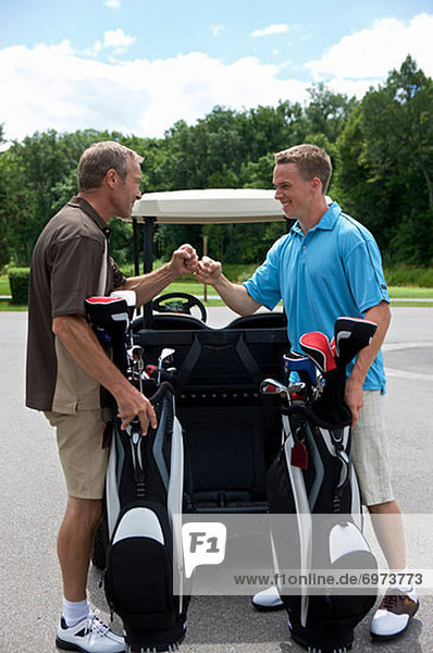 Father and Son at Golf Course  Burlington  Ontario  Canada