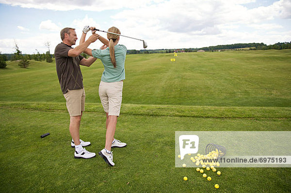 Woman Learning How to Golf  Burlington  Ontario  Canada