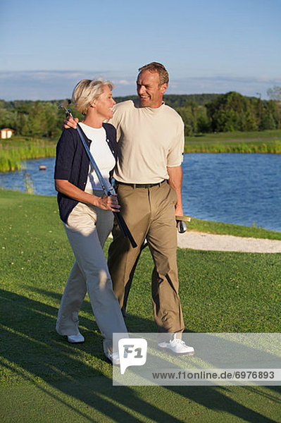 Couple on Golf Course  Burlington  Ontario  Canada