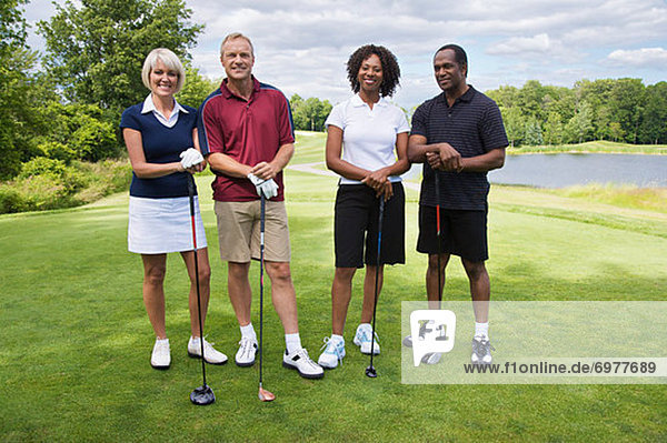 Gruppenporträt Golfspieler