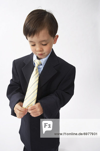 hoch  oben  sehen  Geschäftsmann  Junge - Person  klein  Kleidung  Krawatte