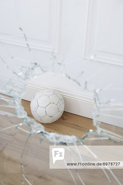 Fenster , Fußball , Ball Spielzeug , zerbrochen