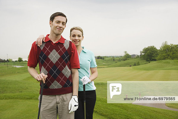 stehend  Portrait  Golfsport  Golf  Kurs