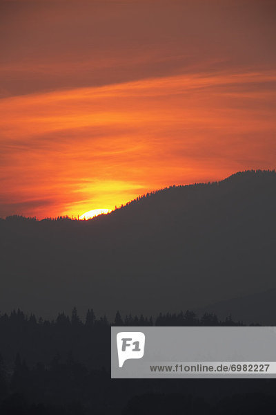 Sonnenuntergang  British Columbia  Kanada  Fraser Valley