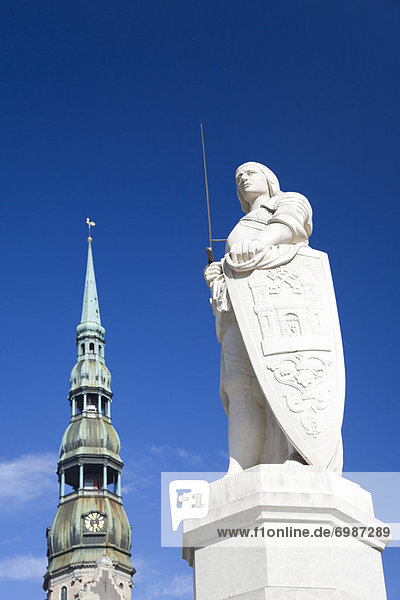 Kirche  Statue  Heiligtum  Altstadt  Riga  Hauptstadt  Lettland  Roland