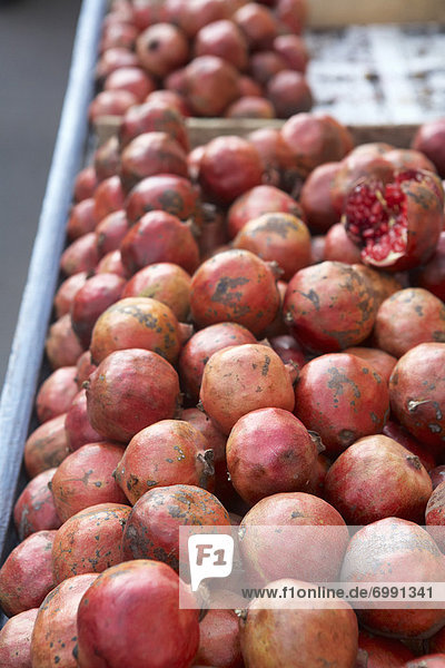 Fresh Pomegranates at Market  Bangalore  Karnataka  India
