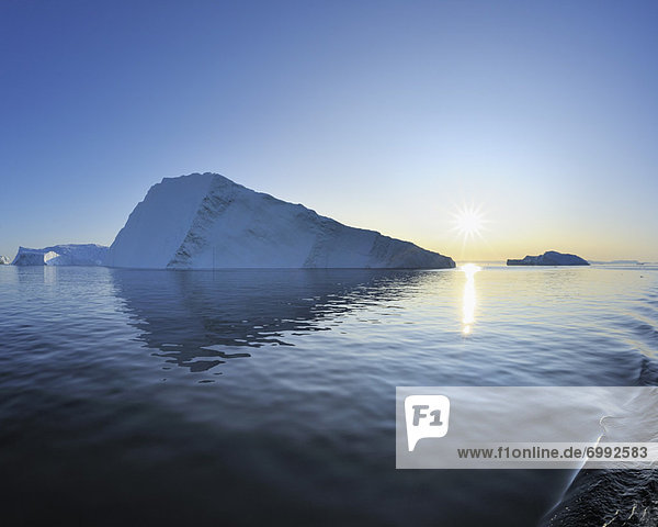 Eisberg  Sonnenuntergang  Bucht  Grönland  Ilulissat