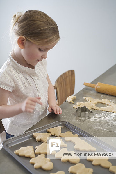 Little Girl Baking Christmas Cookies