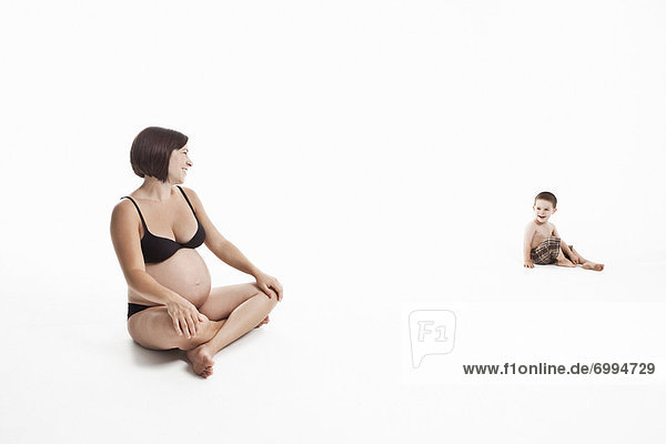 Sohn  Schwangerschaft  schießen  Studioaufnahme  Mutter - Mensch