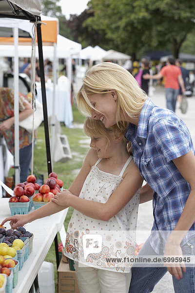 Mother and Daughter at Farmers Market