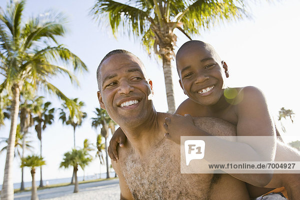 Father and Son at Beach