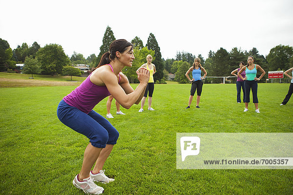Group of Women Working-Out  Portland  Multnomah County  Oregon  USA