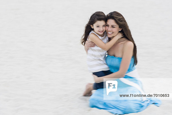 Portrait of Mother and Daughter at Beach  Florida  USA