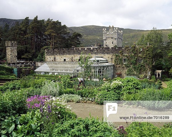 Glenveagh Co Donegal  The Walled Potager & Orangery  Mixed Border Late Spring