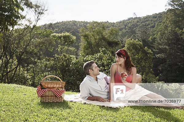 Young couple at picnic