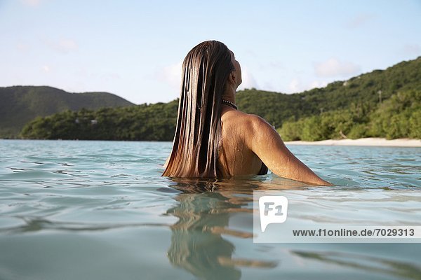 Mid adult woman swimming  St. John  US Virgin Islands  USA