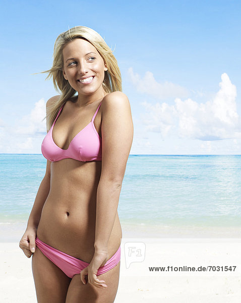 Young Woman Posing in Bikini