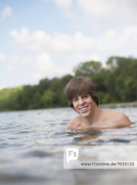 Teenage Boy Swimming