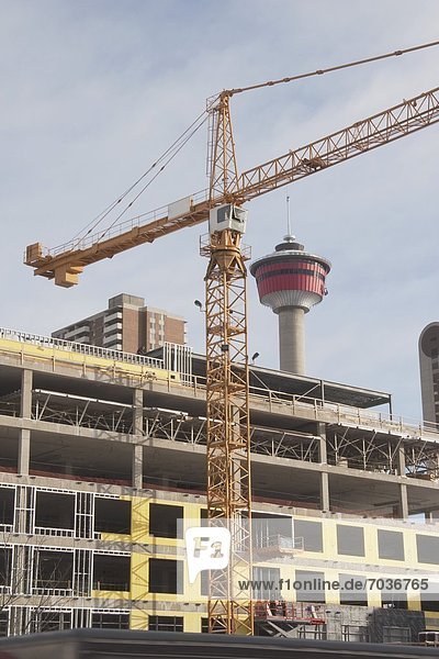 Construction Crane And Building Frame  Calgary  Alberta  Canada