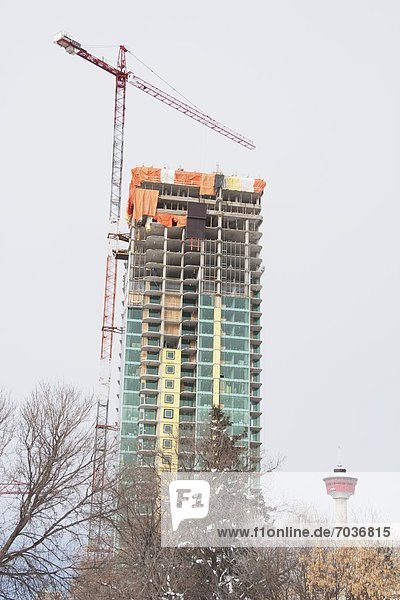 Crane Beside Building  Calgary  Alberta  Canada