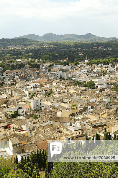 Dach Europa über Stadt Ansicht Mallorca Balearen Balearische Inseln alt Spanien